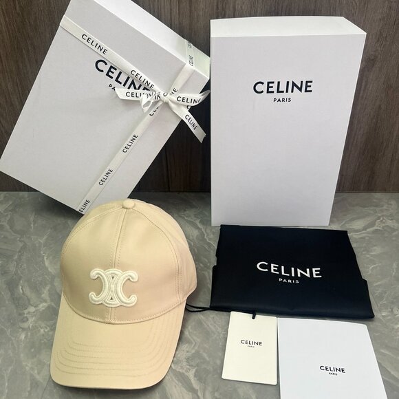 CELINE Triomphe baseball cap in washed cotton - Picture 1 of 7